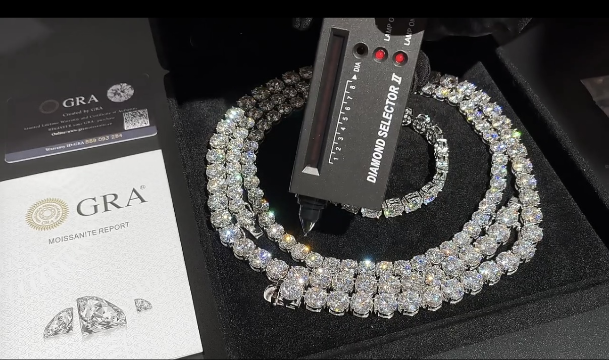 GRA certified moissanite tennis chain
